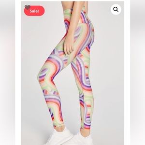 NEW WILDFOX HIGH WAISTED SOLEIL 7/8 LEGGING SOLEIL SMALL STRIPES Rainbow Col…